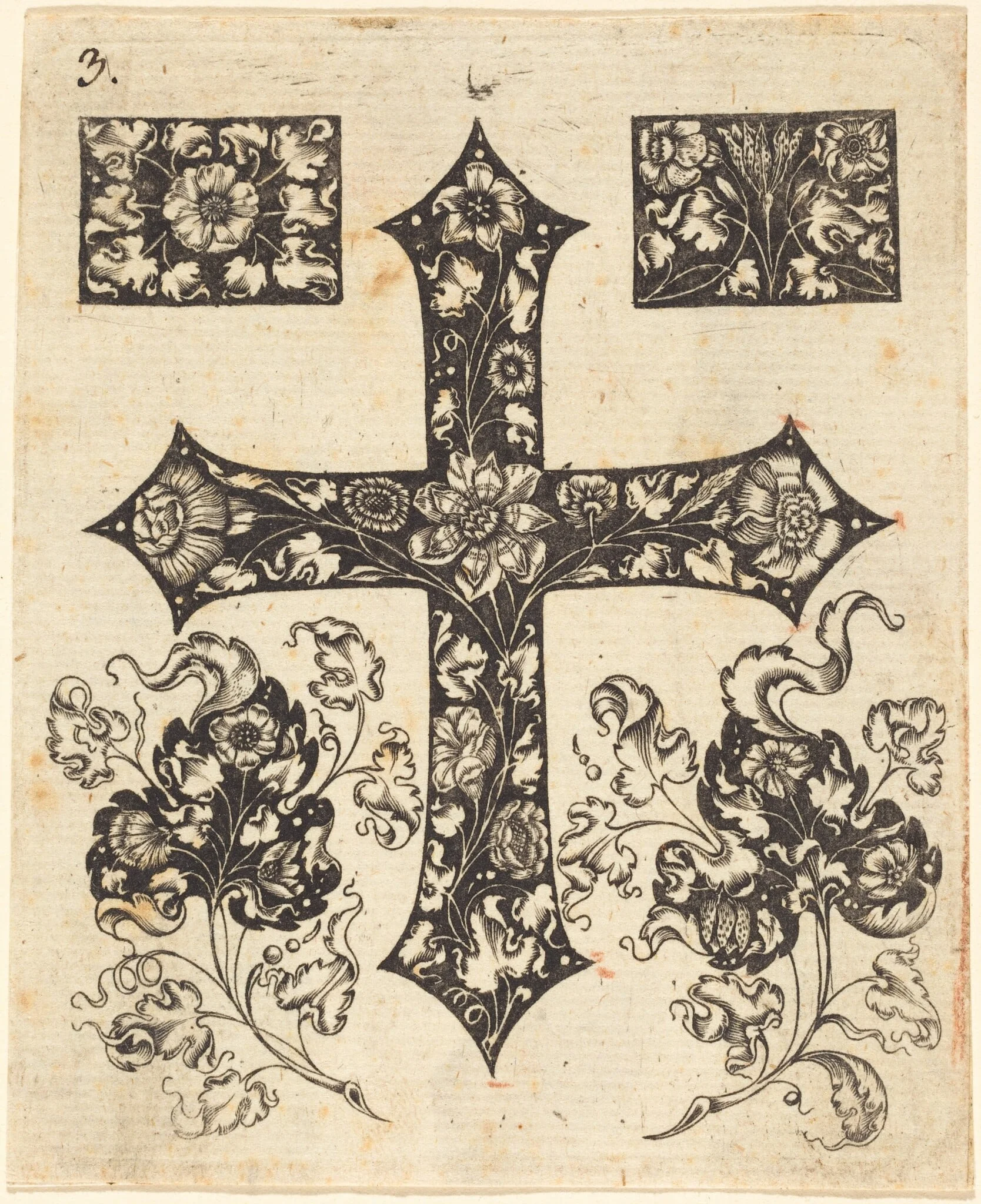 Cross Embellished with Flowers, detail