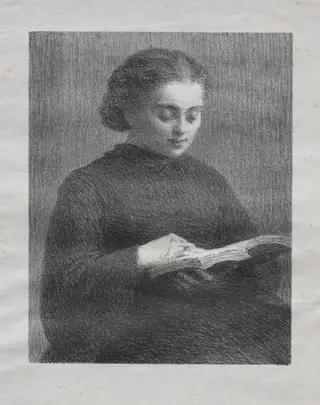Reading:  Portrait of the Artist's Sister, by Henri Fantin-Latour, 1897