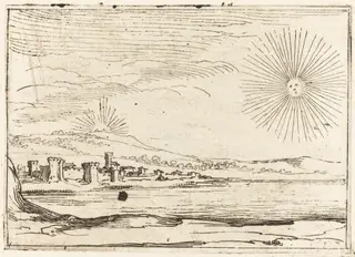 Sun Rising, by Jacques Callot, ink, 1628