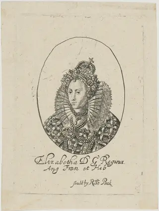 Queen Elizabeth, by William Faithorne, ink, 1633