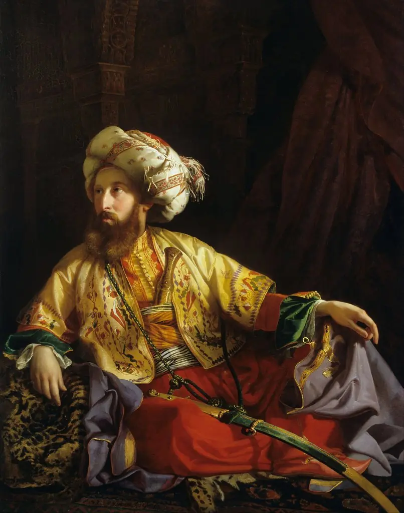 Emir of Lebanon, by József Borsos, oil, 1843