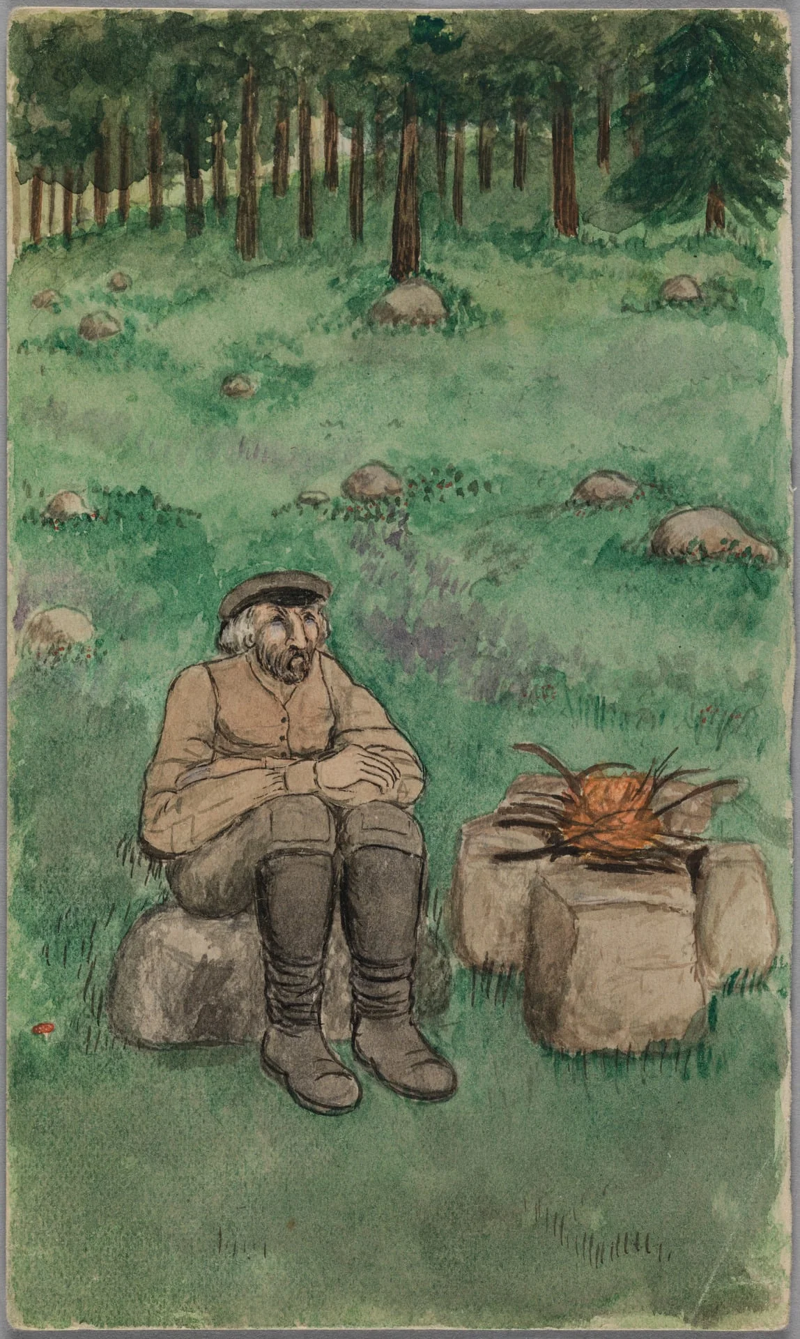 Ilola. Vänjärin Otto savustaa kaloja., detail