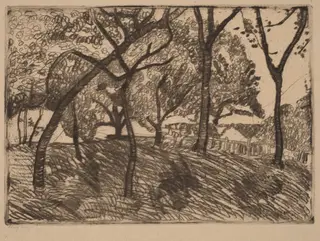 Landscape with Trees, by Paula Modersohn-Becker, ink, 1902