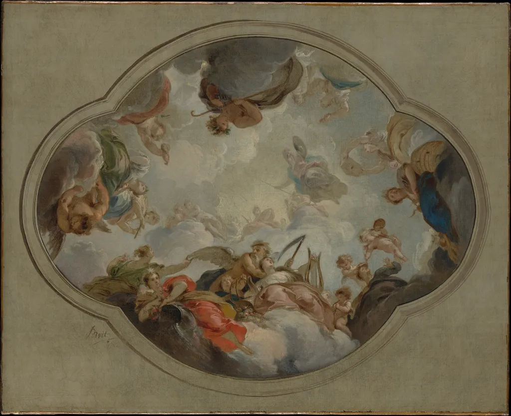 Allegory of the Arts, by Jacob de Wit, oil, 1742