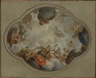 Allegory of the Arts, by Jacob de Wit, oil, 1742