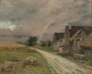The Rainbow, Achères la Forêt, by Jean Charles Cazin, oil, 1892
