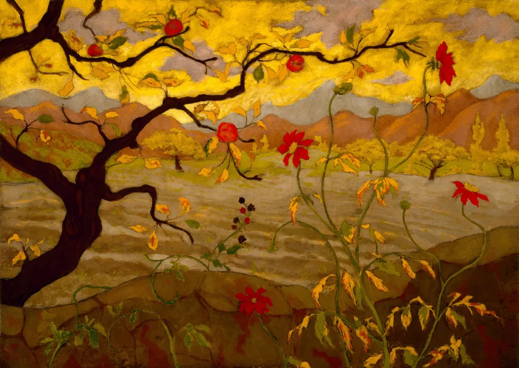 Apple Tree with Red Fruit, by Paul Ranson, oil, 1902