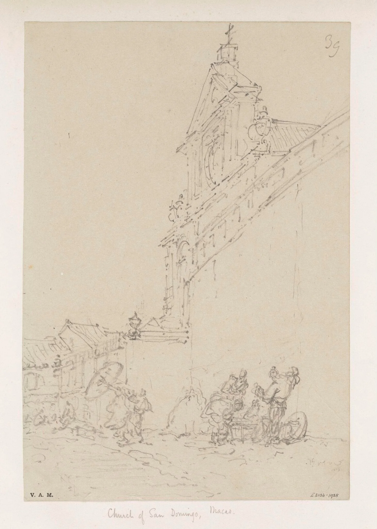 The church of San Domingos, Macau, seen from behind the precinct wall, detail
