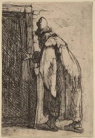 The Blindness of Tobit: a Sketch, by Rembrandt van Rijn, ink, 1629