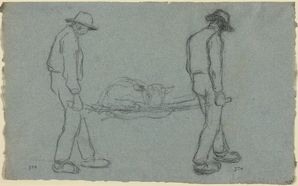 The Newborn, by Jean François Millet, charcoal, 1844