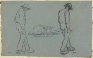 The Newborn, by Jean François Millet, charcoal, 1844