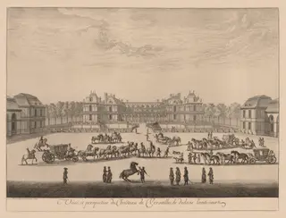 Vue et perspective du Château de Versailles, de dedans l'anti-cour, by Israël Silvestre, 1664