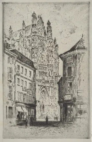 The Transept, Beauvais, by Joseph Pennell, ink, 1907