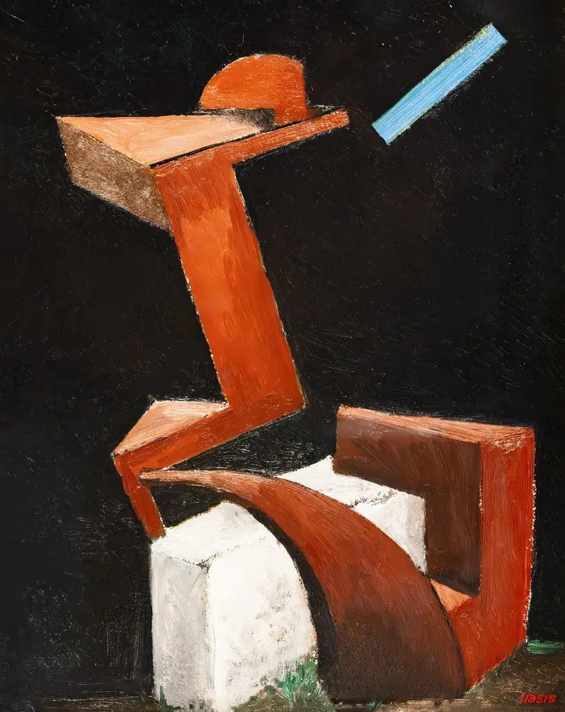 Character Seated, by Julio González, oil, 1919