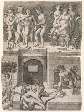 Allegory of the Fall of Ignorant Humanity, by Giovanni Antonio da Brescia, 1502