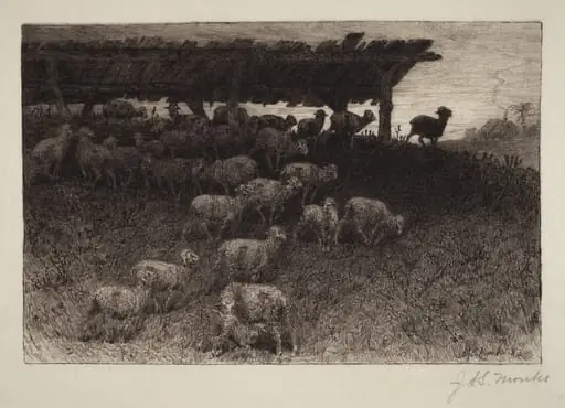Twilight, by John Austin Sands Monks, ink, 1883