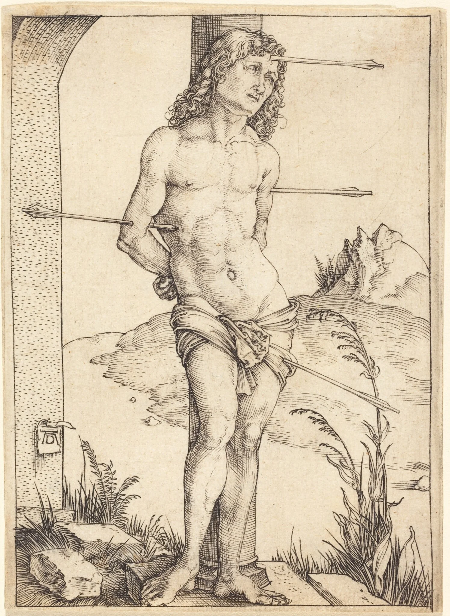 Saint Sebastian Bound to the Column, detail