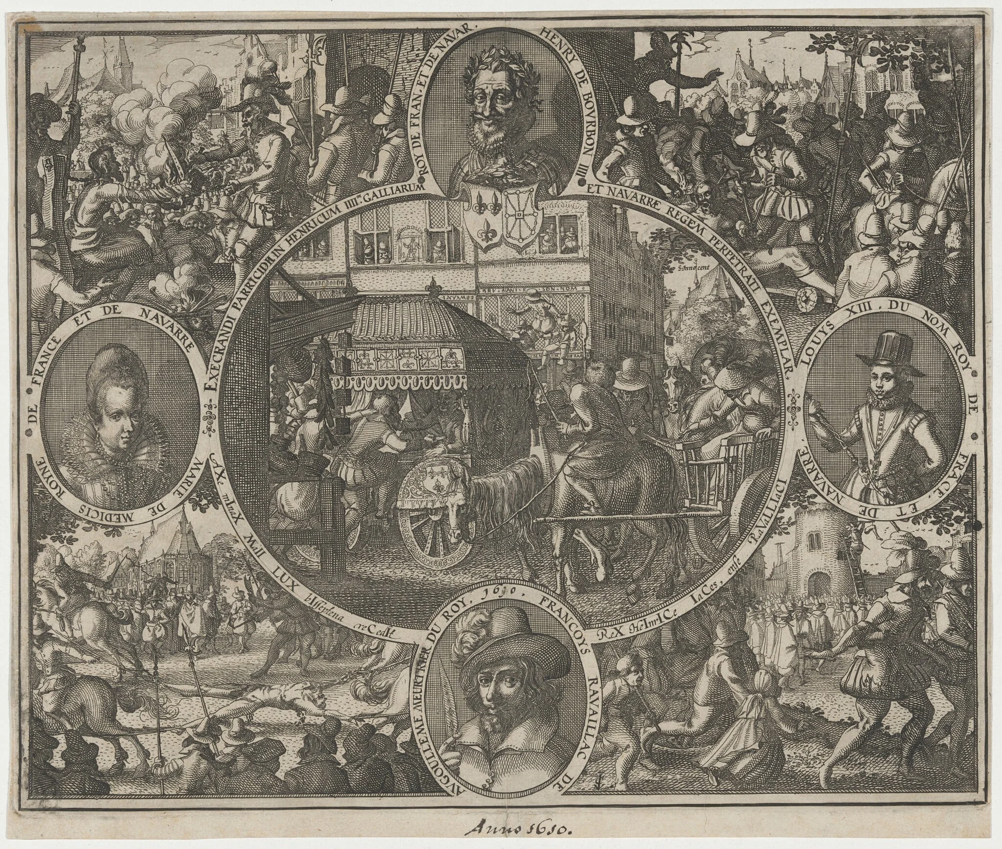 Murder of King Henry IV of France and the Execution of Francois Ravaillac, detail
