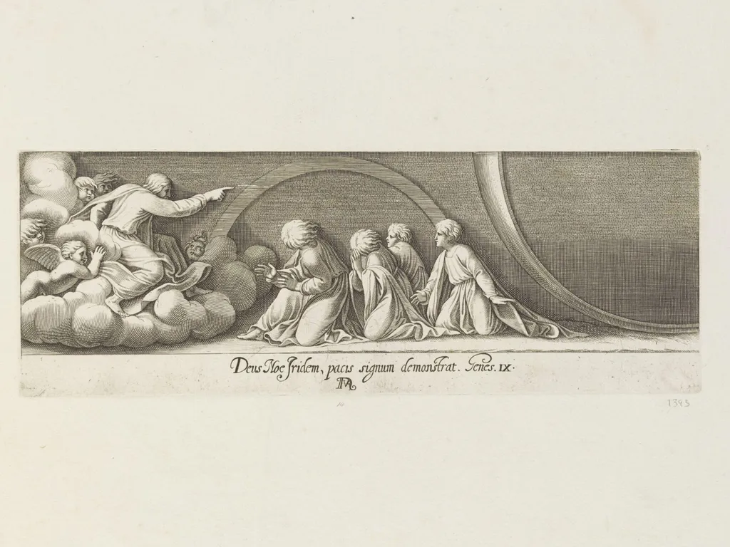 God addressing Noah and his sons, by Francesco Villamena