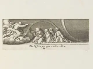 God addressing Noah and his sons, by Francesco Villamena