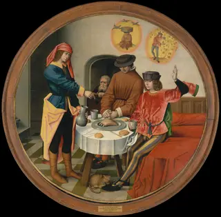 Joseph Interpreting the Dreams of His Fellow Prisoners, by Master of Affligem, oil, 1500