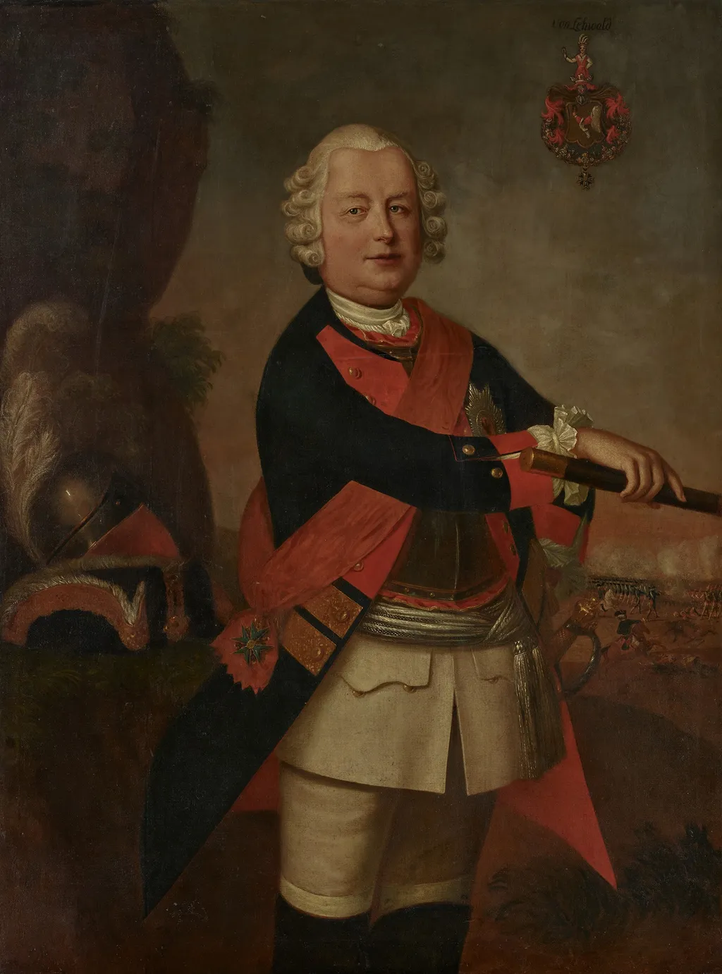 Lieutenant General Johann (Hans) von Lehwald, by Georg Lisiewski, paint, 1750