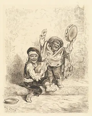 Dwarf Musicians of Granada, by Gustave Doré, ink, 1862