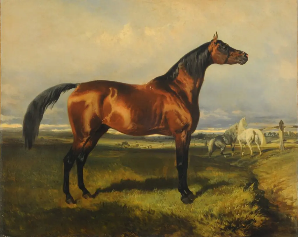 Horses in freedom, by Alfred de Dreux, oil, 1850