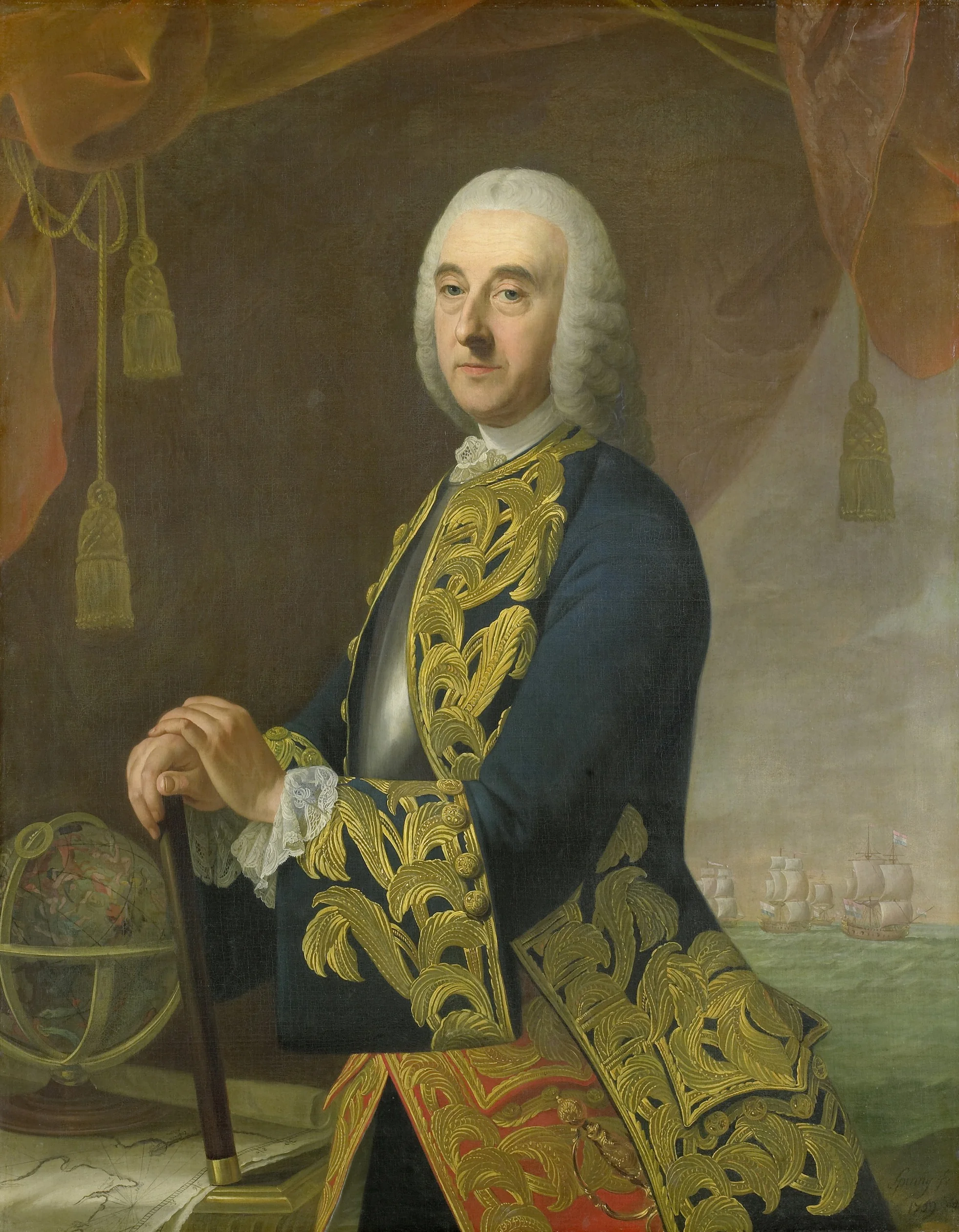 Portrait of Vice-Admiral Hendrik Lijnslager, Son of Harmen Lijnslager and Judith Allijn, detail