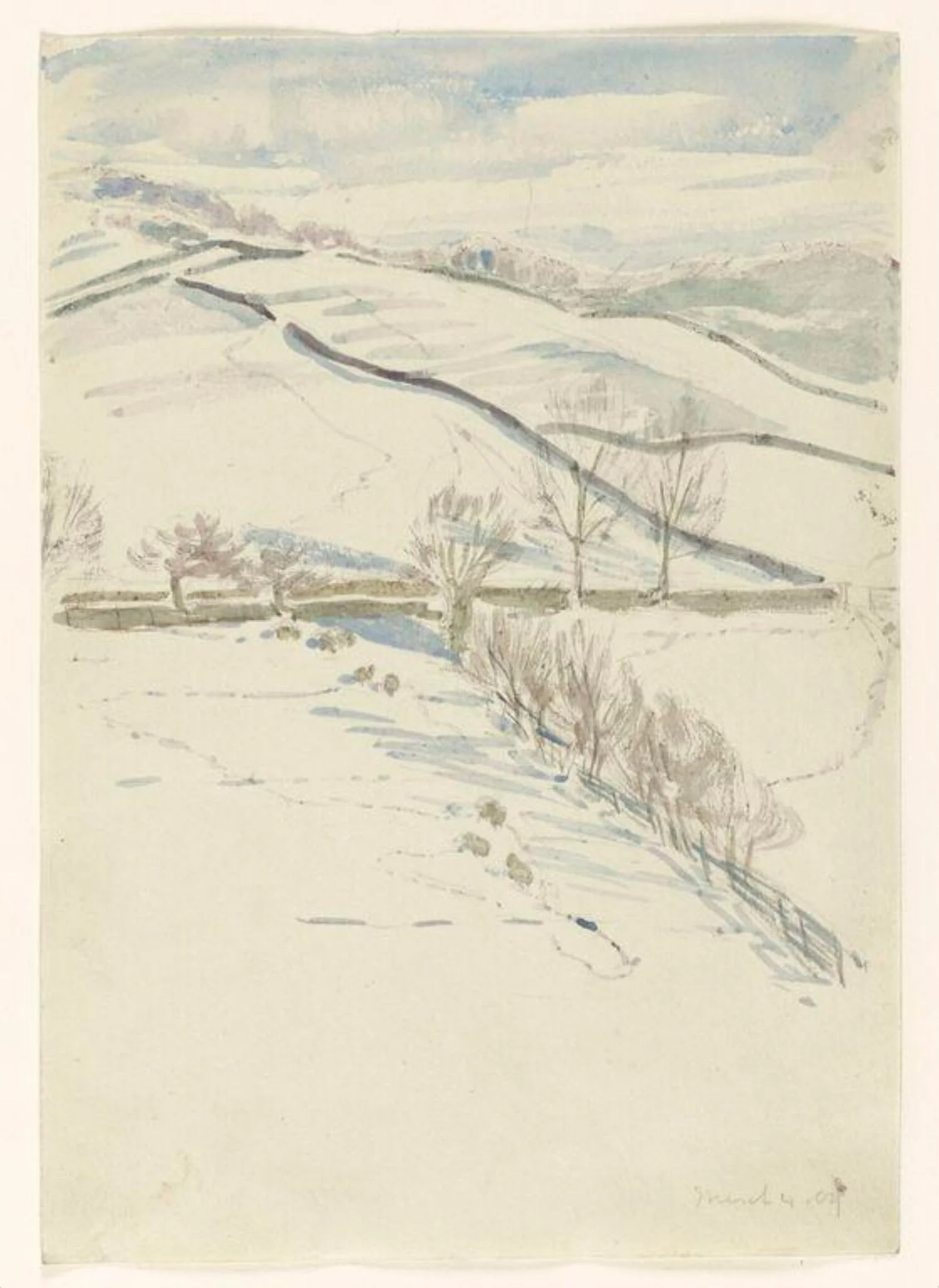 Hillside under snow, detail