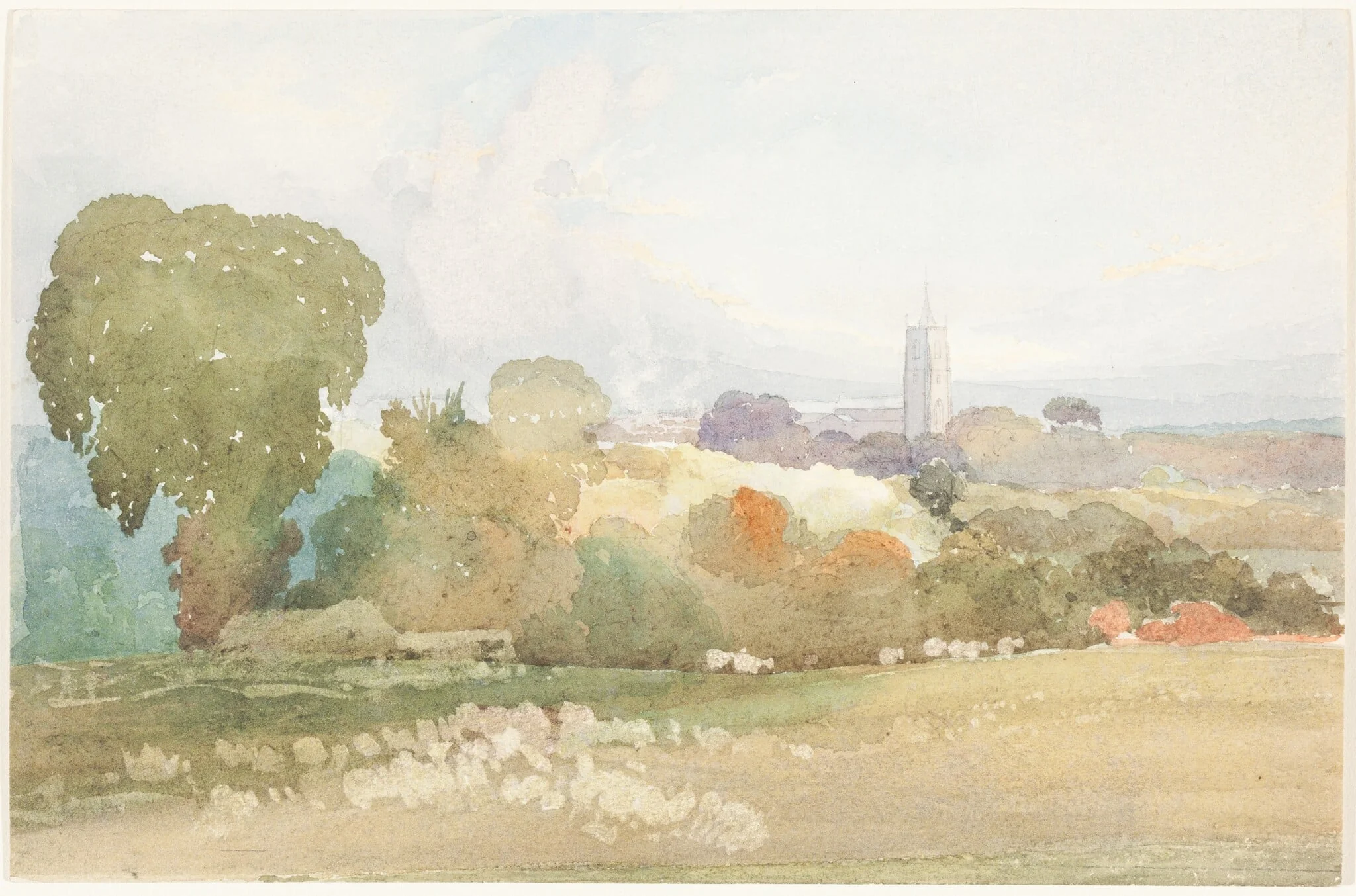 Landscape with Church Steeple, detail