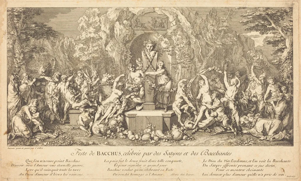 Feste de Bacchus, celebree par des Satyres et des Bacchantes (Feast of Bacchus Celeb rated by Satyrs and Bacchanales), by Claude Gillot, ink, 1698