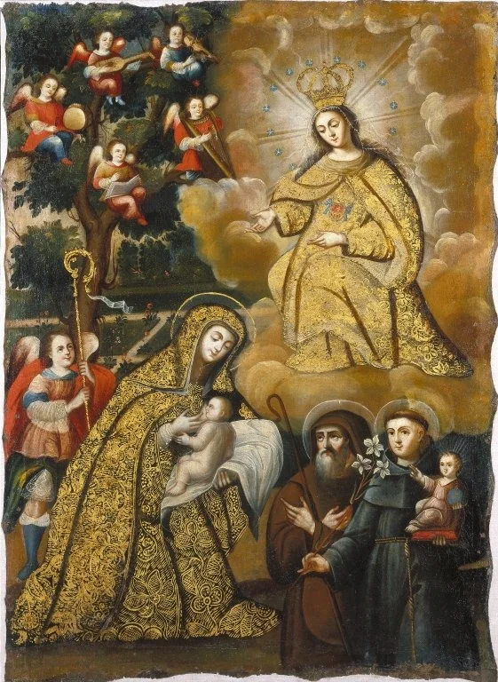 The Virgin of Mercy with Three Saints, detail