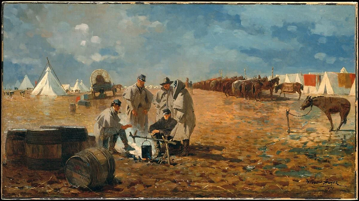 Rainy Day in Camp, detail