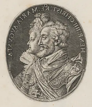 Henry IV and Maria de Medici [left half], by Simon van de Passe, ink, 1621