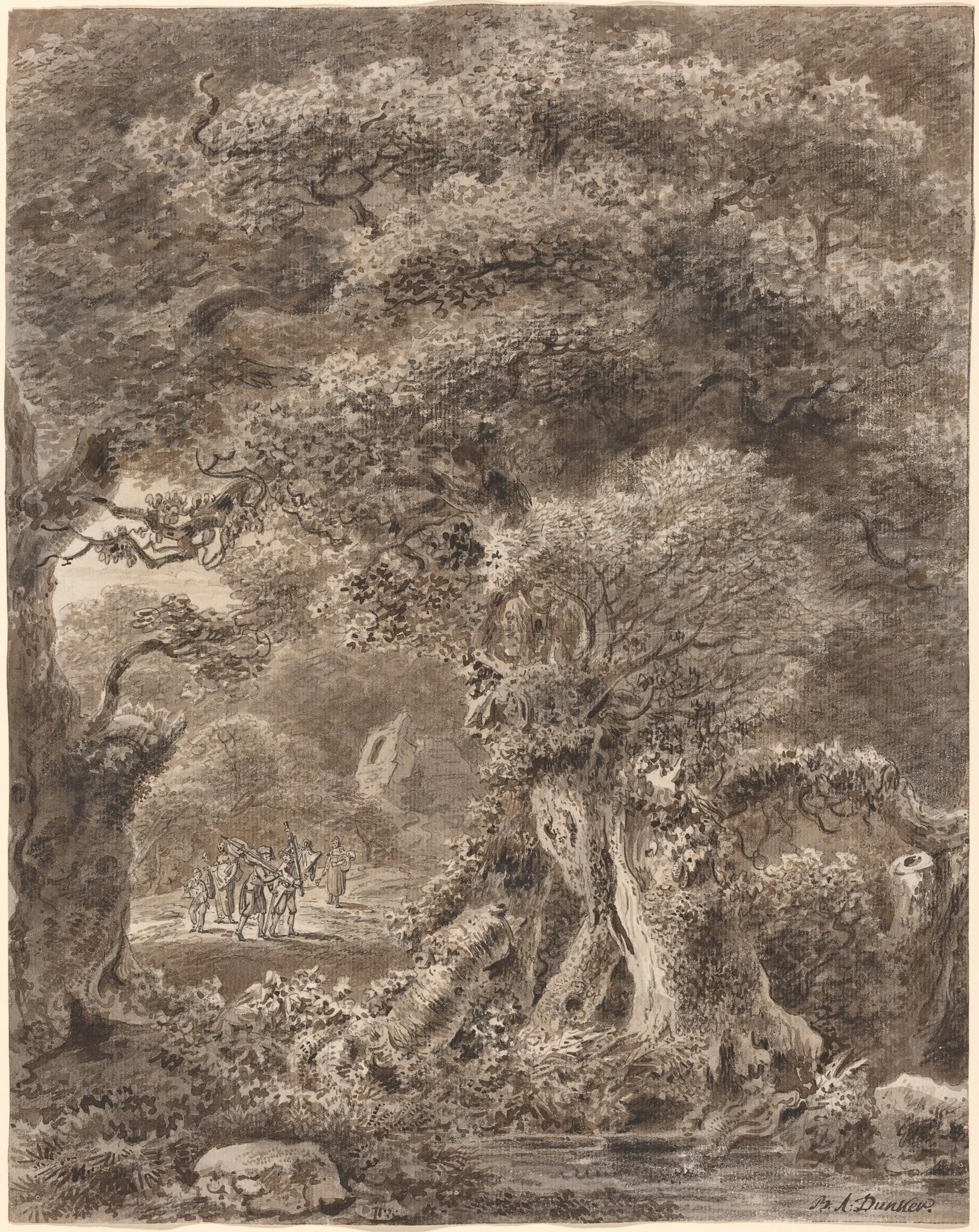 Musicians Traveling through a Forest, detail