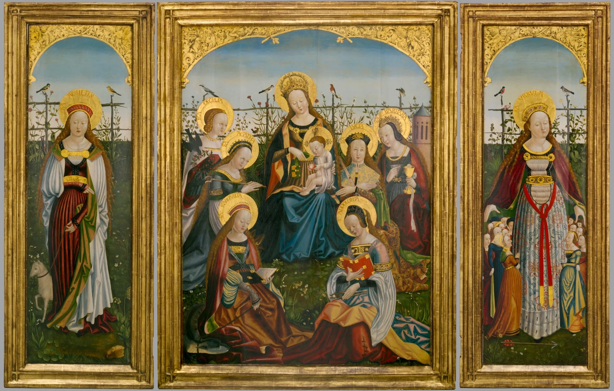 Triptych of the Virgin and Child with Saints, detail