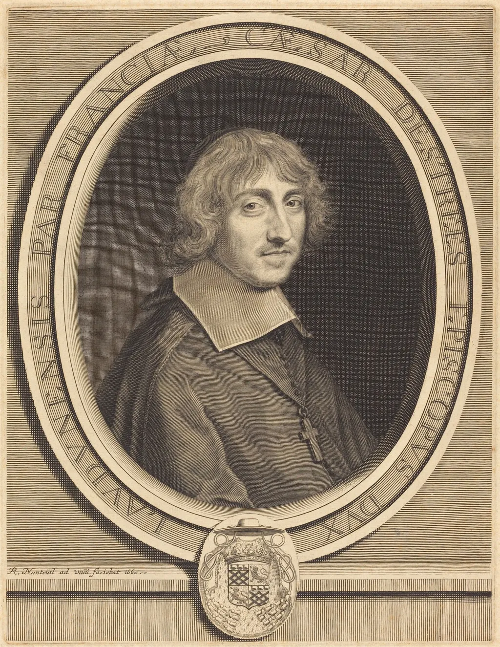 Cardinal d'Estrees, by Robert Nanteuil, ink, 1660