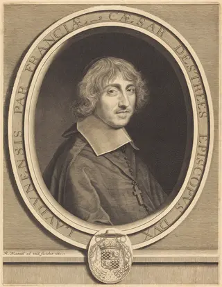 Cardinal d'Estrees, by Robert Nanteuil, ink, 1660