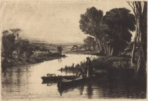 Thames Fishermen, by Francis Seymour Haden, ink, 1859