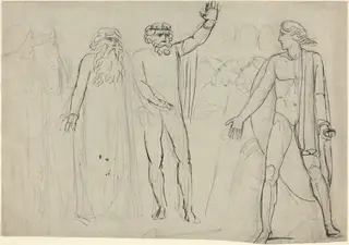 "And Saul Said unto David, Go, and the Lord be with Thee" [recto], by William Blake, graphite, 1782