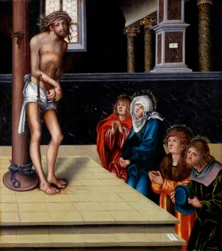 Christ as man of sorrows, by Lucas Cranach the Elder, oil, 1515