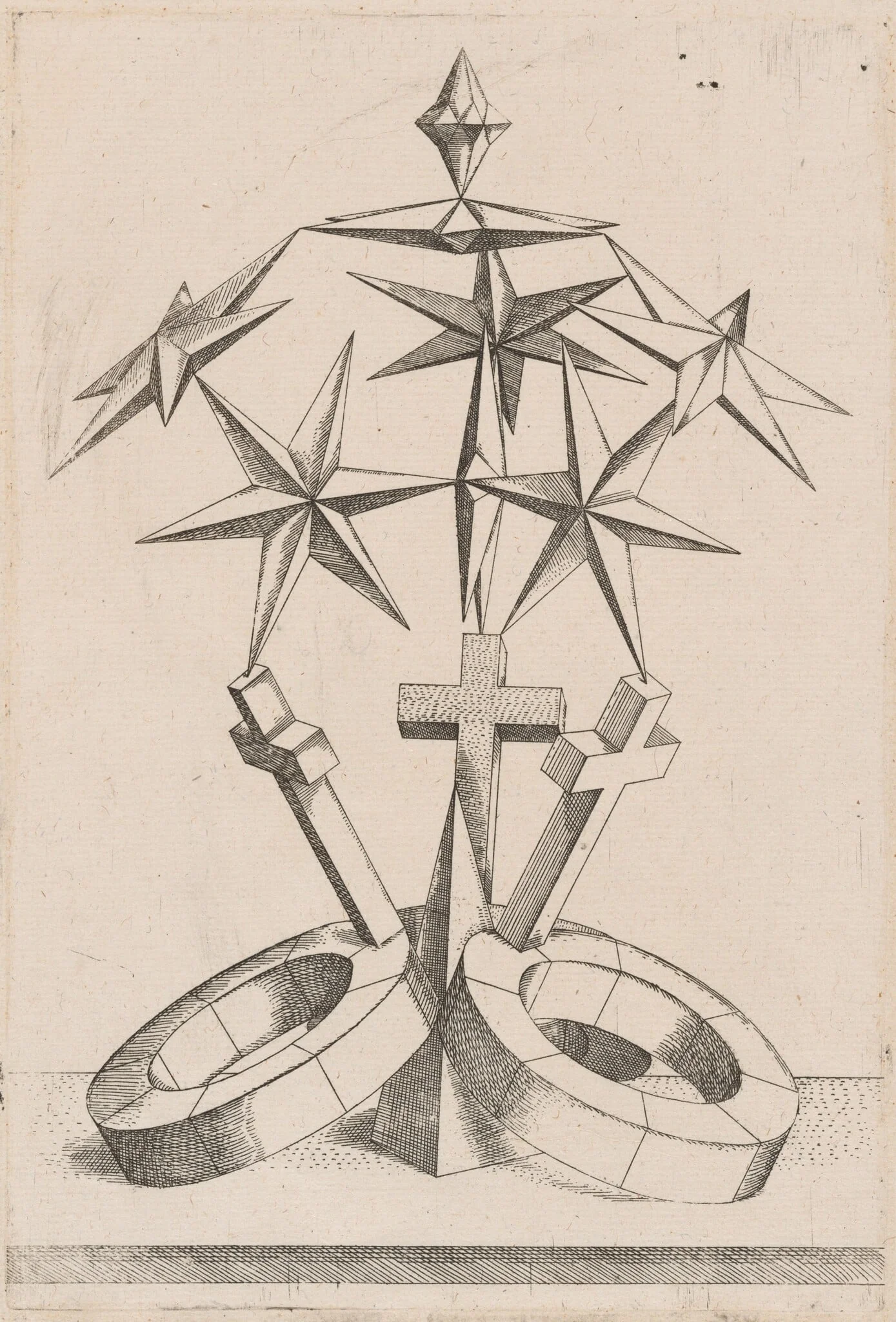 A Perspective of Seven Stars Balanced on Three Crosses, detail