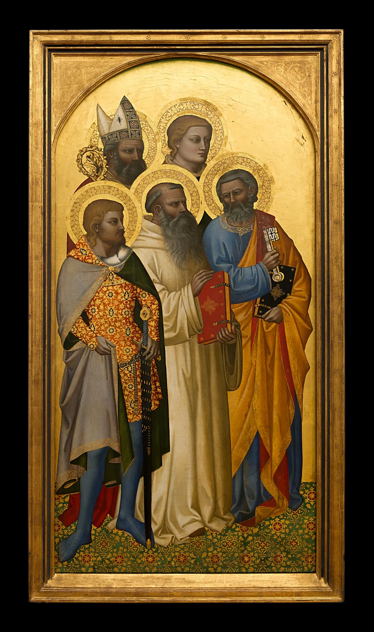 the Saints Peter, Benedict, Julian (?), Stephan (?), and a holy bishop (Nicholas of Bari?), detail