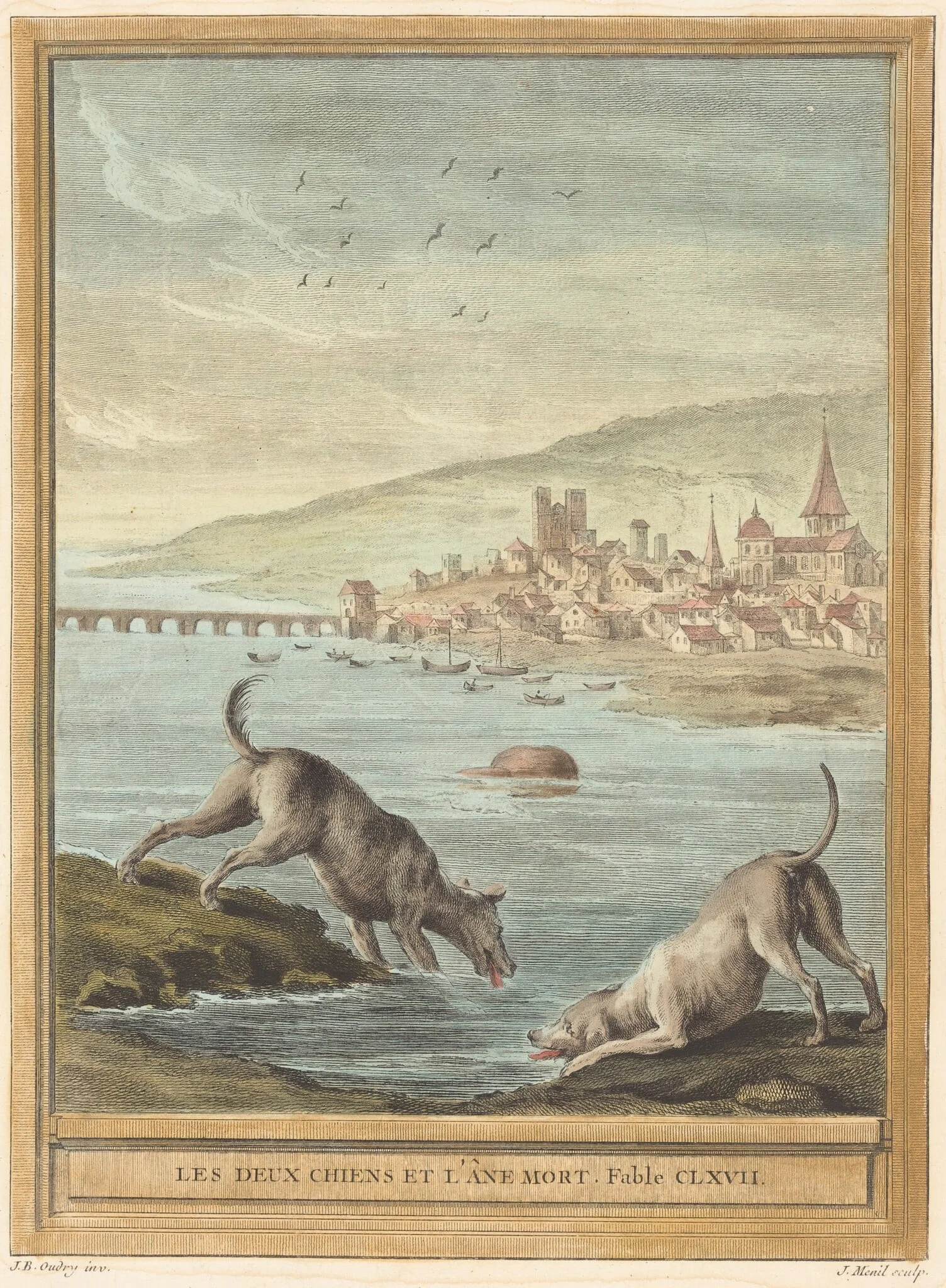 Les deux chiens et l'ane mort (Two Dogs and the Dead Donkey), detail