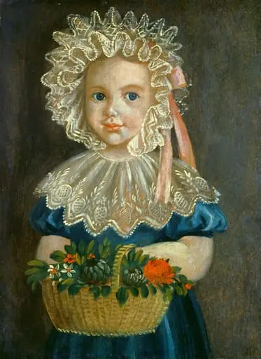 Little Girl with Flower Basket, oil, 1830