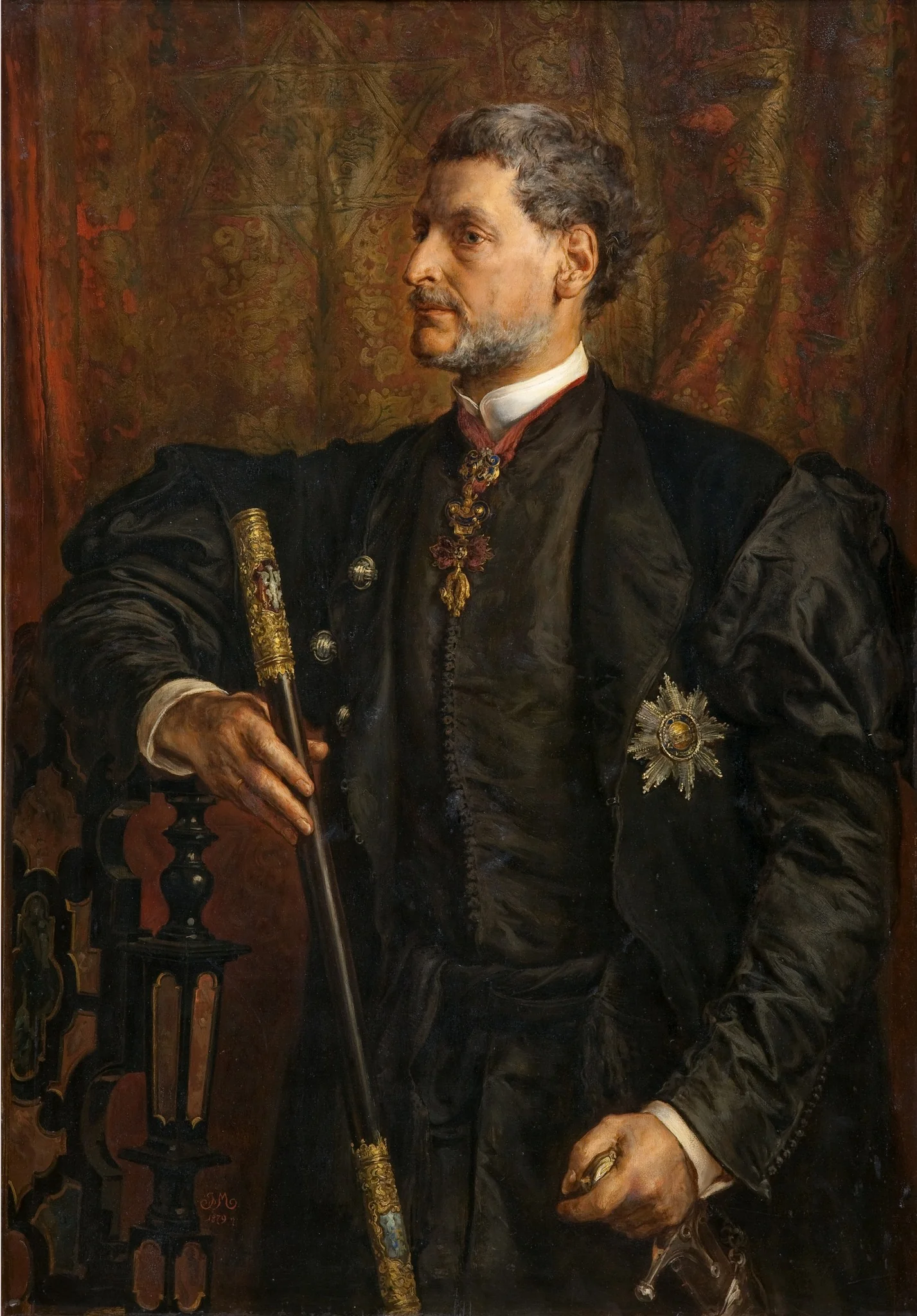 Portrait of Alfred Potocki, detail