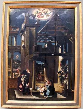 The Adoration of the Shepherds, by Albrecht Altdorfer, paint