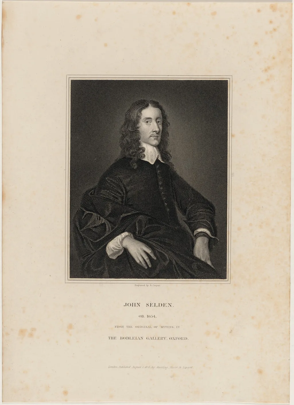 John Selden, Jurist and Antiquary, by Robert Cooper, ink, 1806