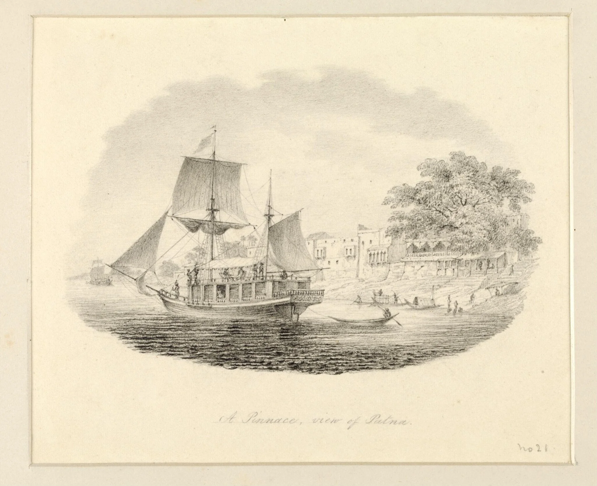 A Pinnace, view of Patna., detail